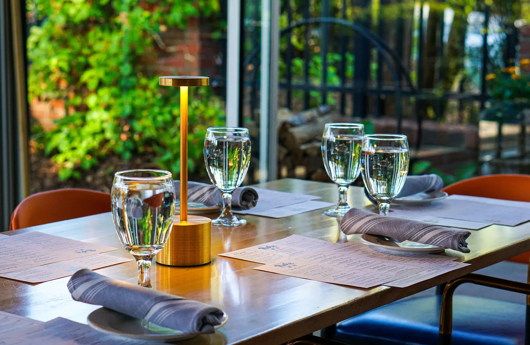rule prime pasta the patio elegant table setting with glassware candlelight and linens golden glow hickory nc
